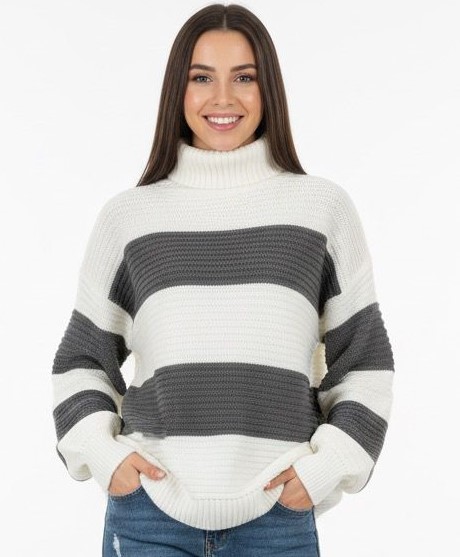 كنزة صوف مقلم ابة