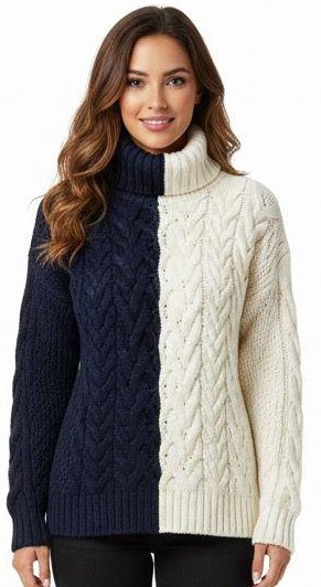 كنزة صوف لون مدمج - صورة 7