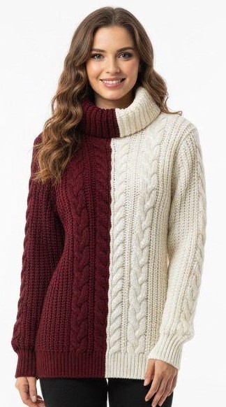 كنزة صوف لون مدمج - صورة 4