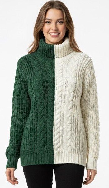 كنزة صوف لون مدمج - صورة 2