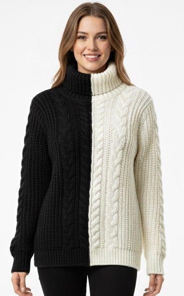 كنزة صوف لون مدمج - صورة 1