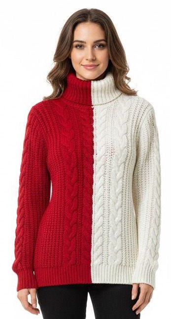 كنزة صوف لون مدمج - صورة 5